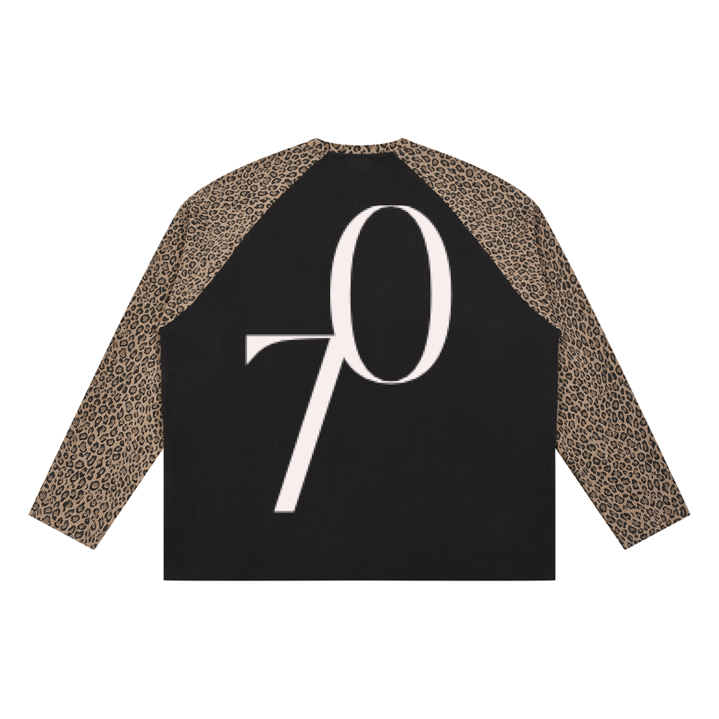 7VEN - Unisex Leopard Panel Waffle T-Shirt