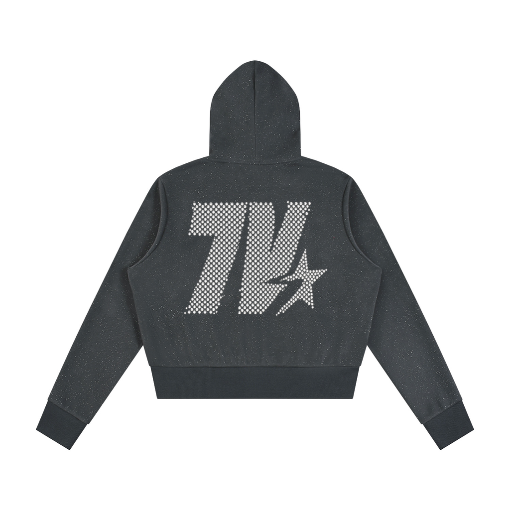 7VEN - Women's Faded Sparkles  Full Zip Hoodie