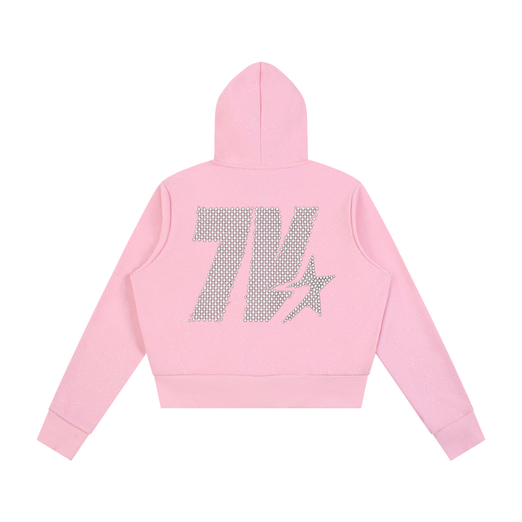 7VEN - Women's Faded Sparkles  Full Zip Hoodie