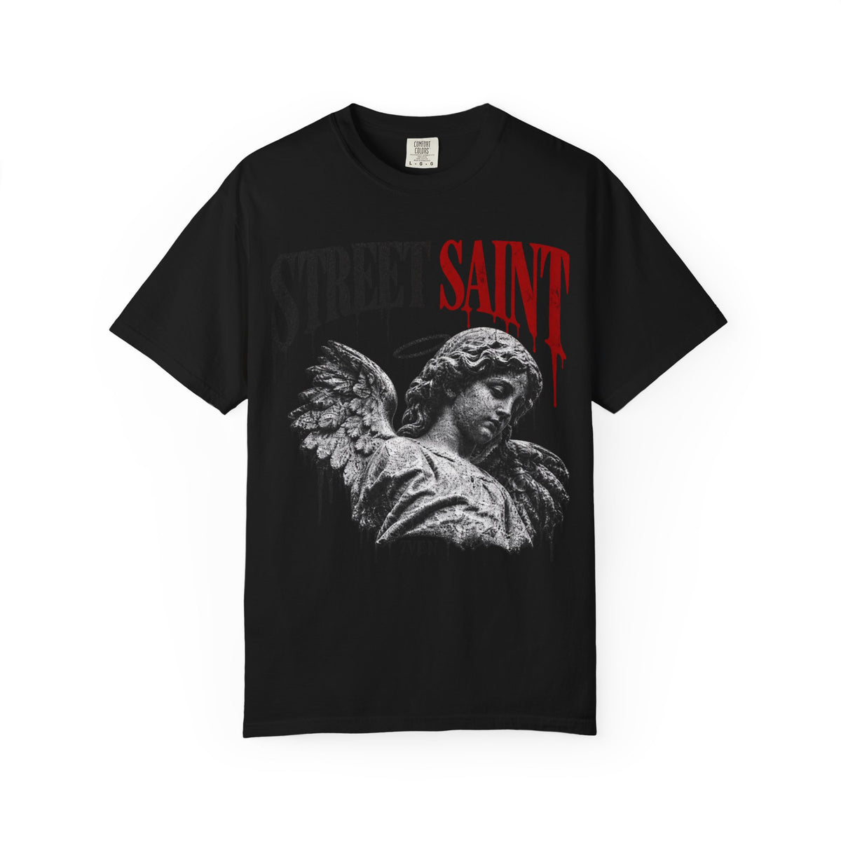 Street Saint Angel Graphic T-Shirt — Urban Vintage Statue Tee