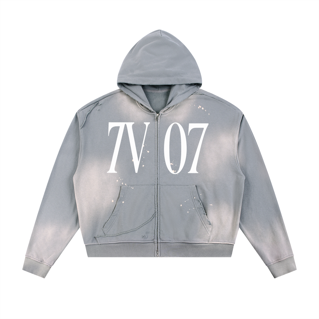 7VEN - Faded Zipped Hoodie