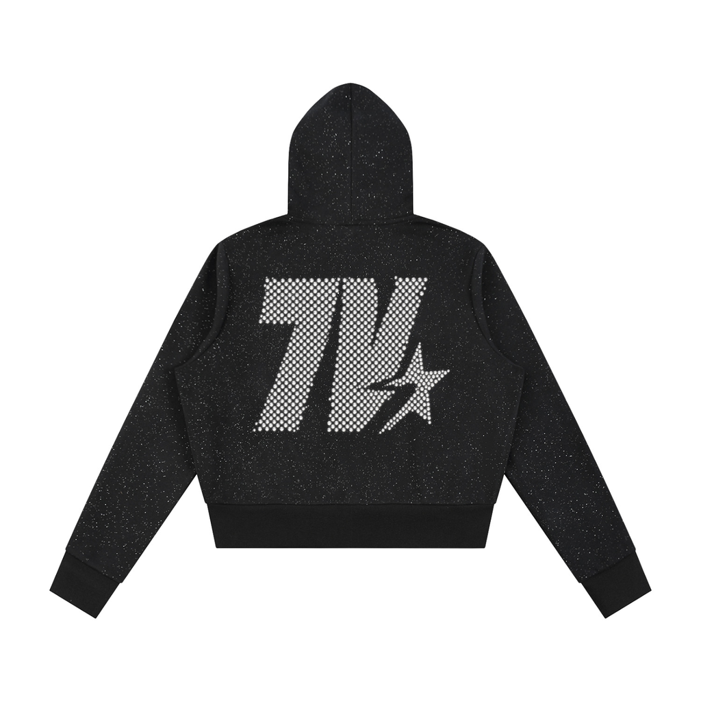 7VEN - Women's Faded Sparkles  Full Zip Hoodie