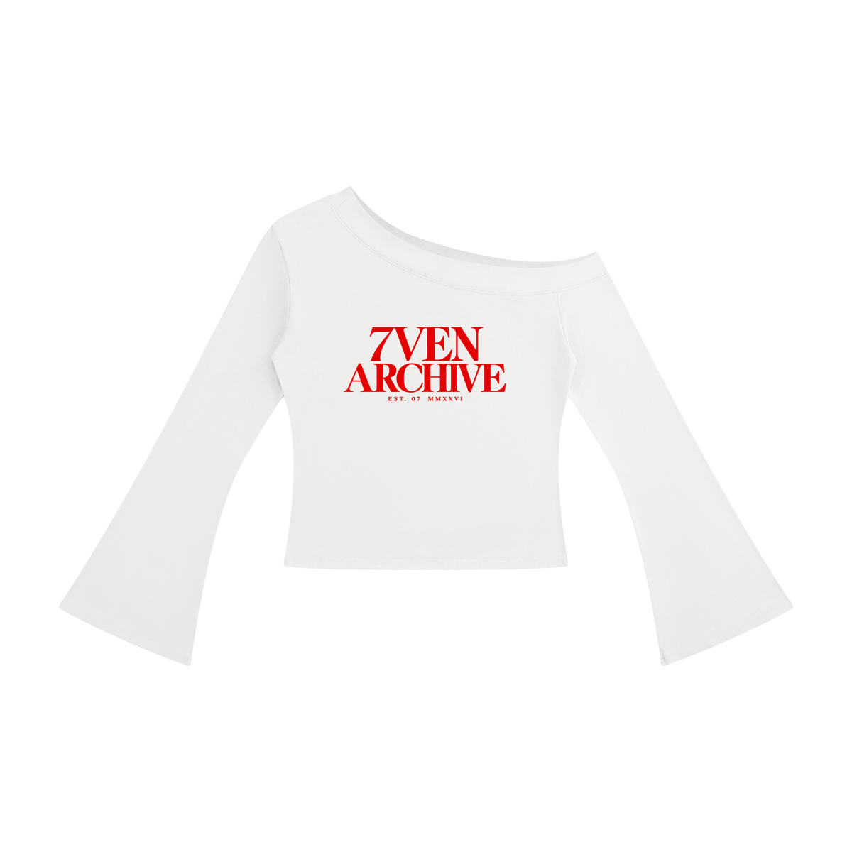 7VEN - Women's Off-Shoulder Bell Sleeve T-Shirt