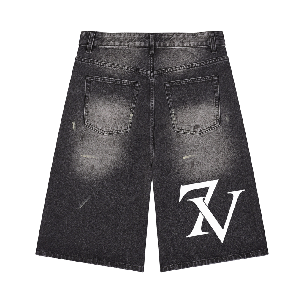 7VEN - Men’s Vintage Wide Leg Denim Jorts