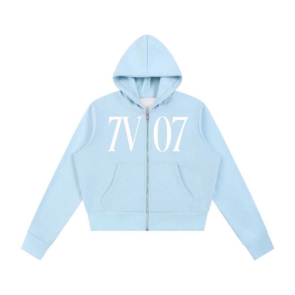 7VEN - Women's Faded Sparkles  Full Zip Hoodie