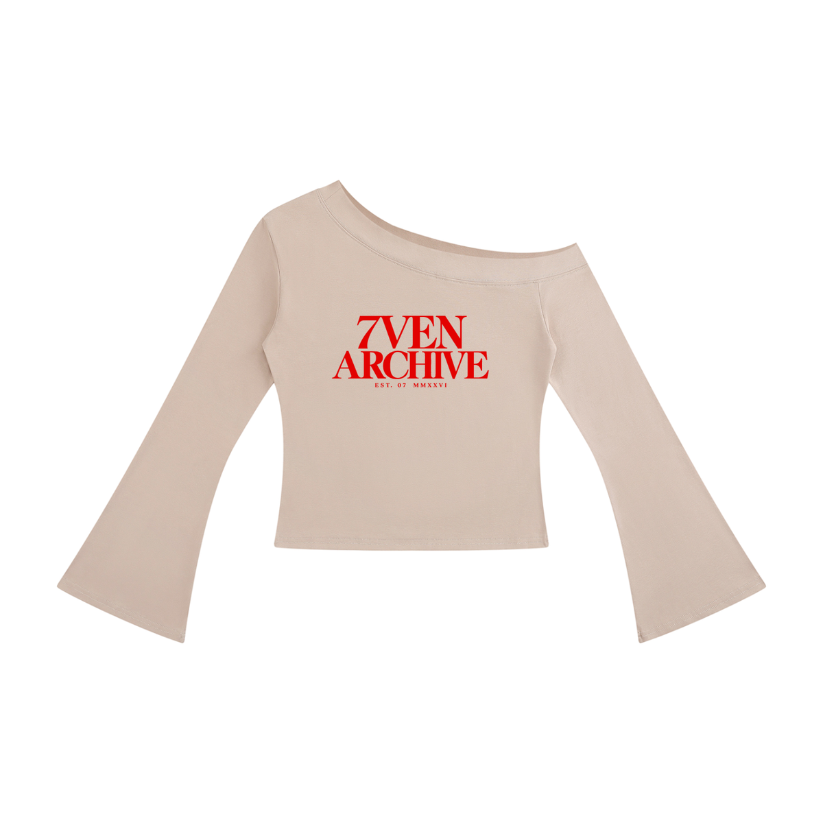 7VEN - Women's Off-Shoulder Bell Sleeve T-Shirt
