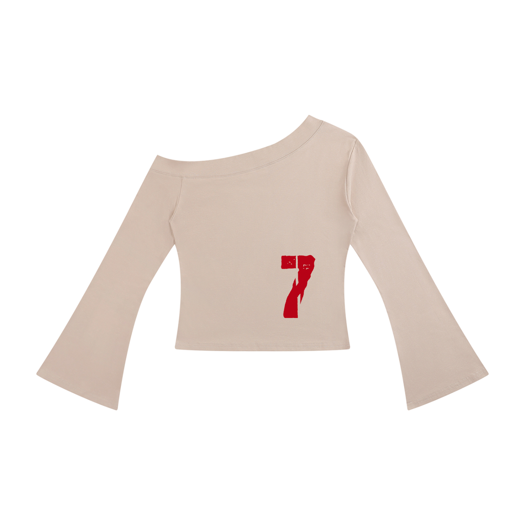 7VEN - Women's Off-Shoulder Bell Sleeve T-Shirt