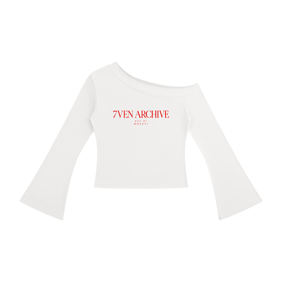 7VEN - Women's Off-Shoulder Bell Sleeve T-Shirt