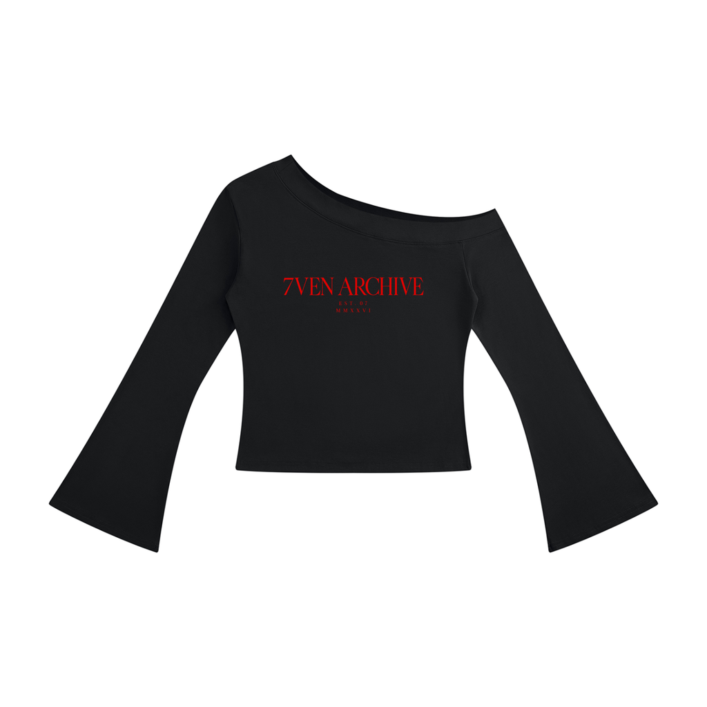 7VEN - Women's Off-Shoulder Bell Sleeve T-Shirt