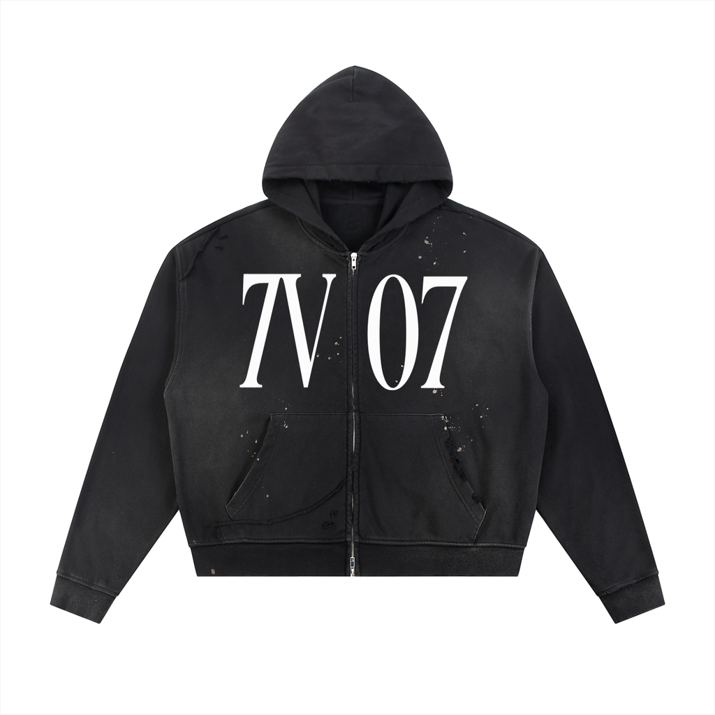 7VEN - Faded Zipped Hoodie