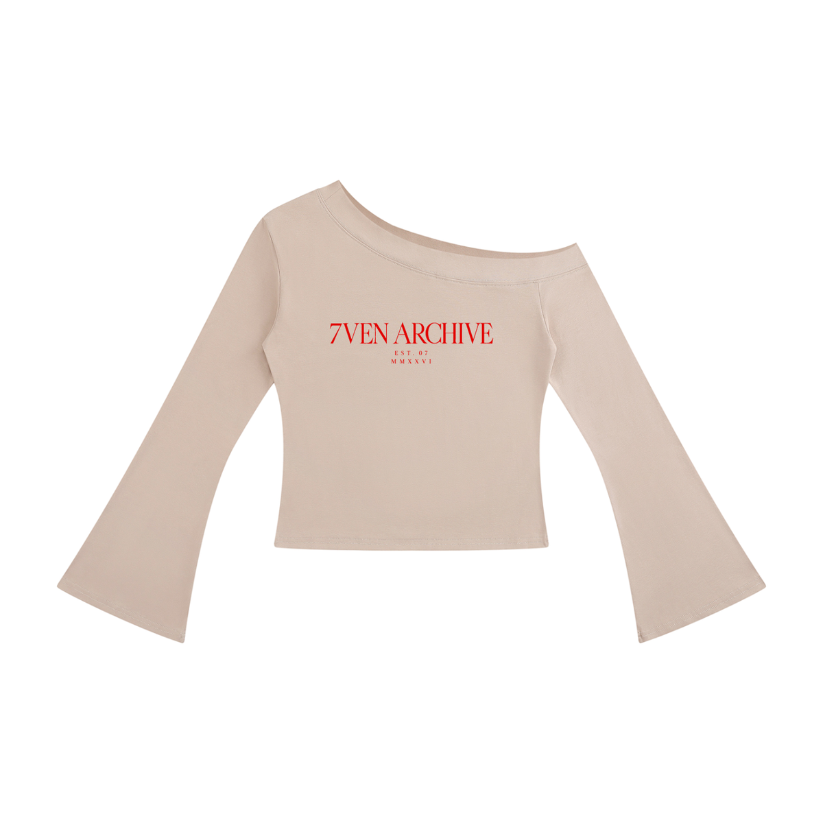 7VEN - Women's Off-Shoulder Bell Sleeve T-Shirt