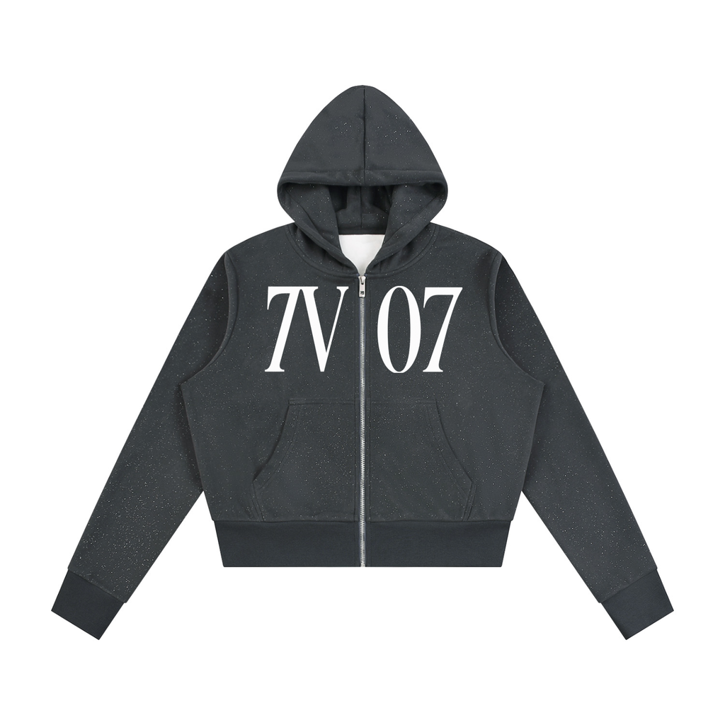 7VEN - Women's Faded Sparkles  Full Zip Hoodie