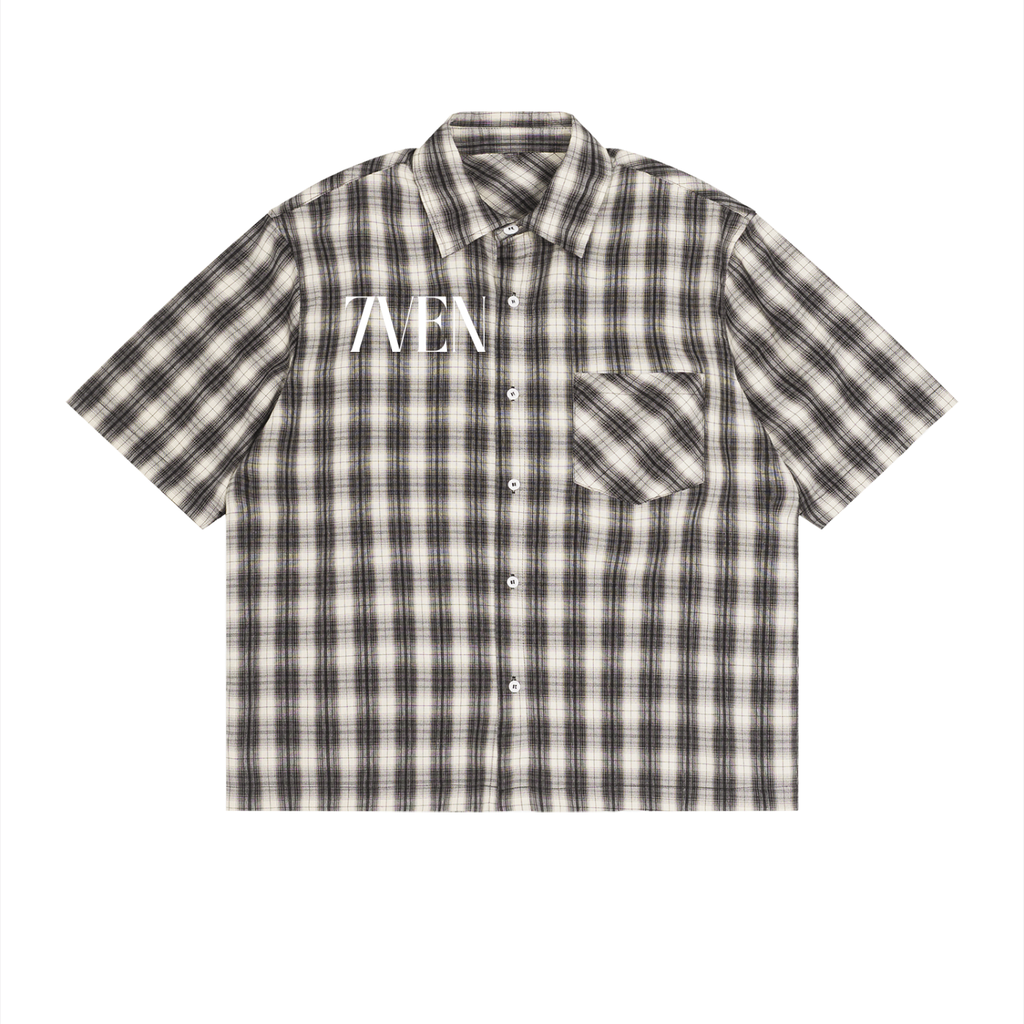 7VEN - Boxy Plaid Short Sleeve Shirt