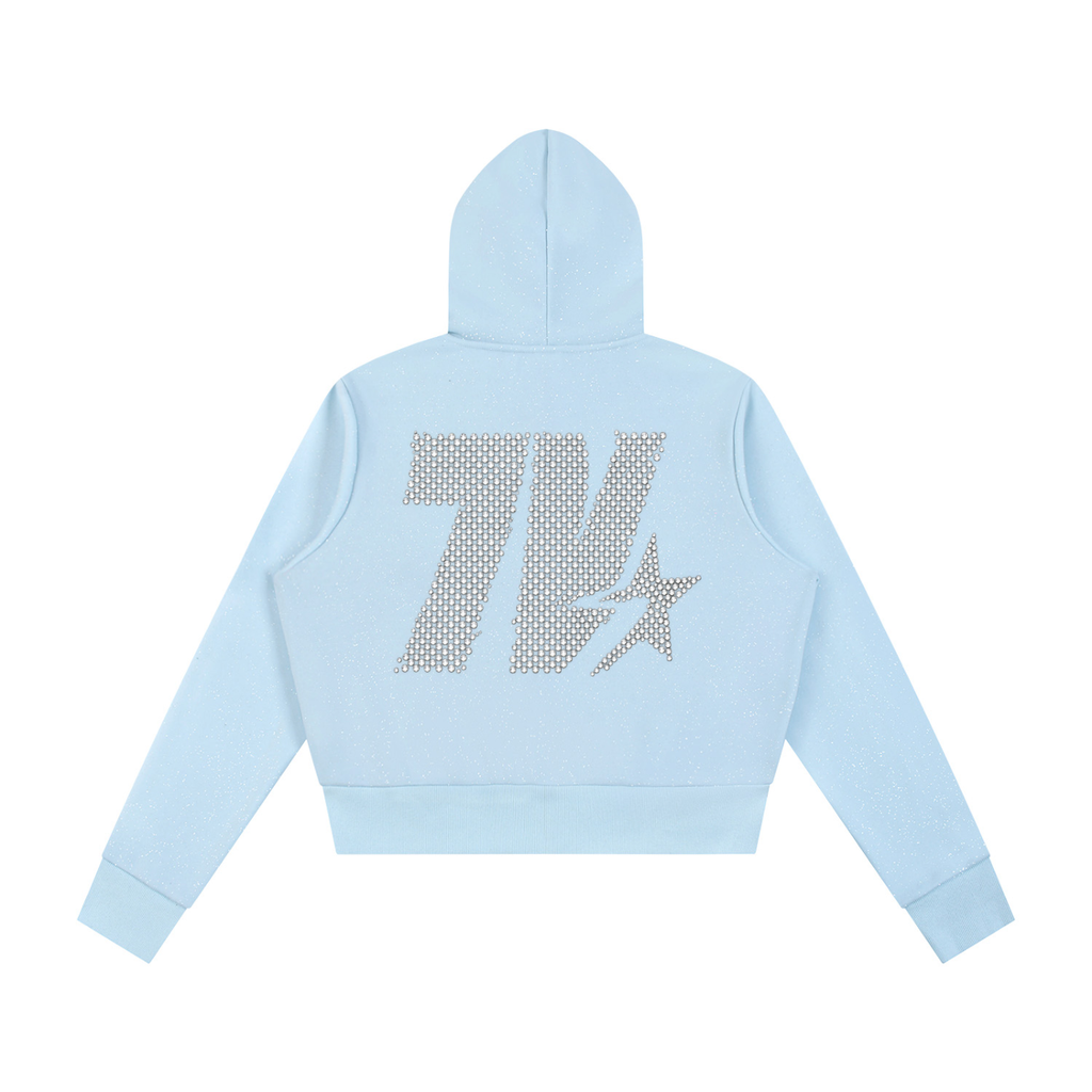 7VEN - Women's Faded Sparkles  Full Zip Hoodie