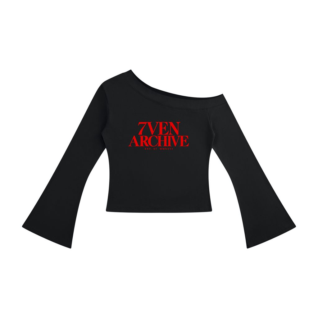 7VEN - Women's Off-Shoulder Bell Sleeve T-Shirt